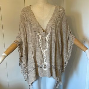 Free People lightweight knit poncho. Size medium.
